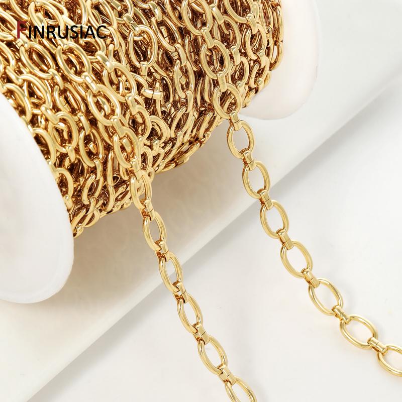 7*10mm 18K Gold Plated Brass Large O Chain for Jewelry Making,High Quality Metal Link Chains for Necklace Bracelet accessories