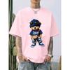 Tricou de Bumbac de Lux cu Imprimeu Ursuleț de Pluș Vara Casual Gât Rotund Mânecă Scurtă Haine Harajuku Unisex Bumbac Tricou Streetwear Topuri