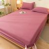 Class A Washed Cotton Non-Slip Fitted Sheet - Soft, Breathable, and Comfortable for Naked Sleep