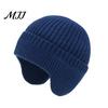 Warm Hat for Outdoors Knitted with Ear Flaps, Unisex Winter Beanies, Thickened Beanies Men And Women Stretchy Windproof Skiing Cycling