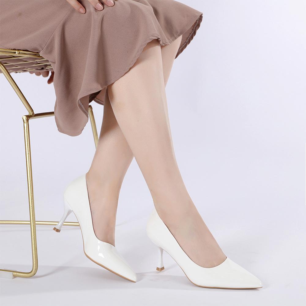 Fashion Women Patent Leather High Heels Spring and Autumn Fashion Pointed Toe Thin Heel Work Shoes for Women Banquet Wedding High Heels
