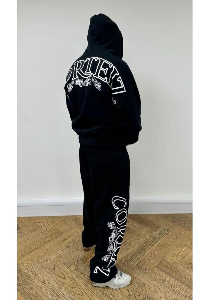 Trendy American Street Style Hoodie Jacket & Loose Sweatpants Set