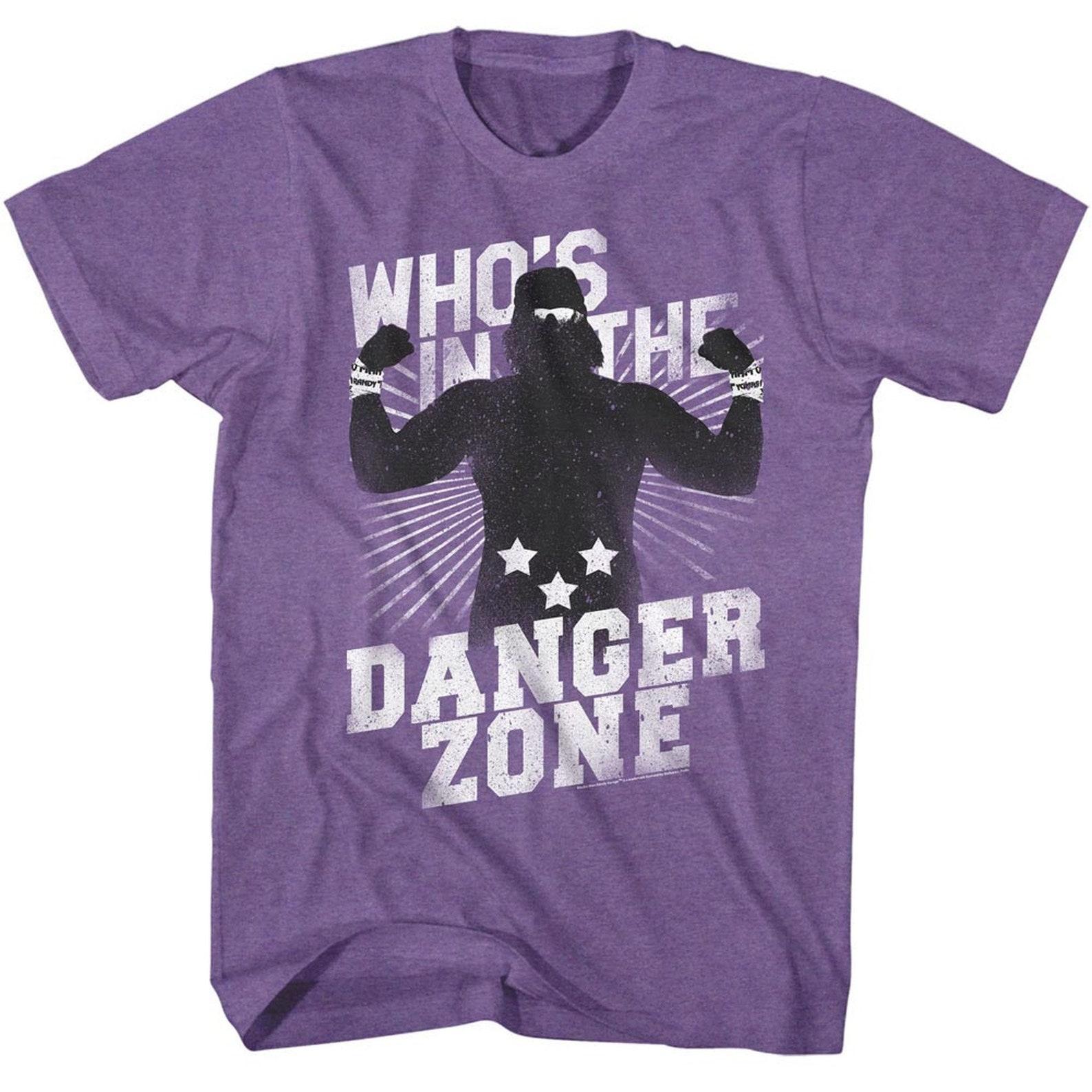 Macho Man Danger Zone Retro Purple Heather Adult T-Shirt 3XL