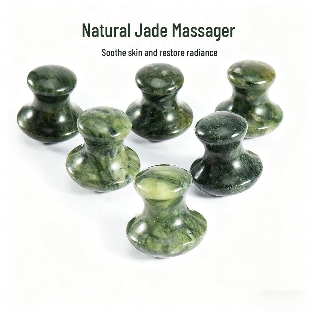 Portable Jade Mushroom Head Gua Sha Massager for Full Body, Acupoint, and Face Health