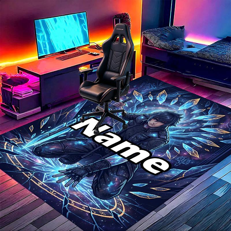 Custom Name Personalized Final Fantasy Print Carpet, Versatile Home Decor Rug, for Playroom, Apartment, Balcony, Entryway, Hallway Gift