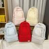 Schoolbag Versatile Large Capacity School Bag Female Junior High School Student College Student Backpack Solid Color Travel Backpack Junior 