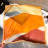 European and American style classic contrasting color splicing printing silk scarf imitation silk 71 Chinese square scarf women's multi-functional ver