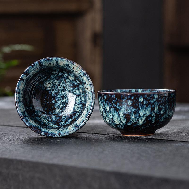 

Kiln Change Ceramic Single Cup Jian Zhan Tianmu Glaze Tea Cup Tea Bowl Creative Personal Master Cup Large Tasting Cup Douli Cup
