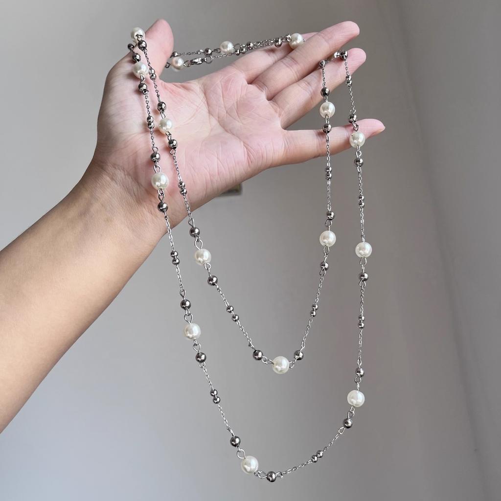 Temperament Nischen Design Exquisite Lange Imitation Perlenkette Halskette Pulloverkette Trendig Hochzeitsparty Süßer Schmuck Geschenk