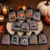 Storage Bag 12 Pcs Halloween Organza Candy Bag, Drawstring Treat Pouch with Pumpkin Ghost Bat Trick or Print, Sheer Favor for Party Snacks,