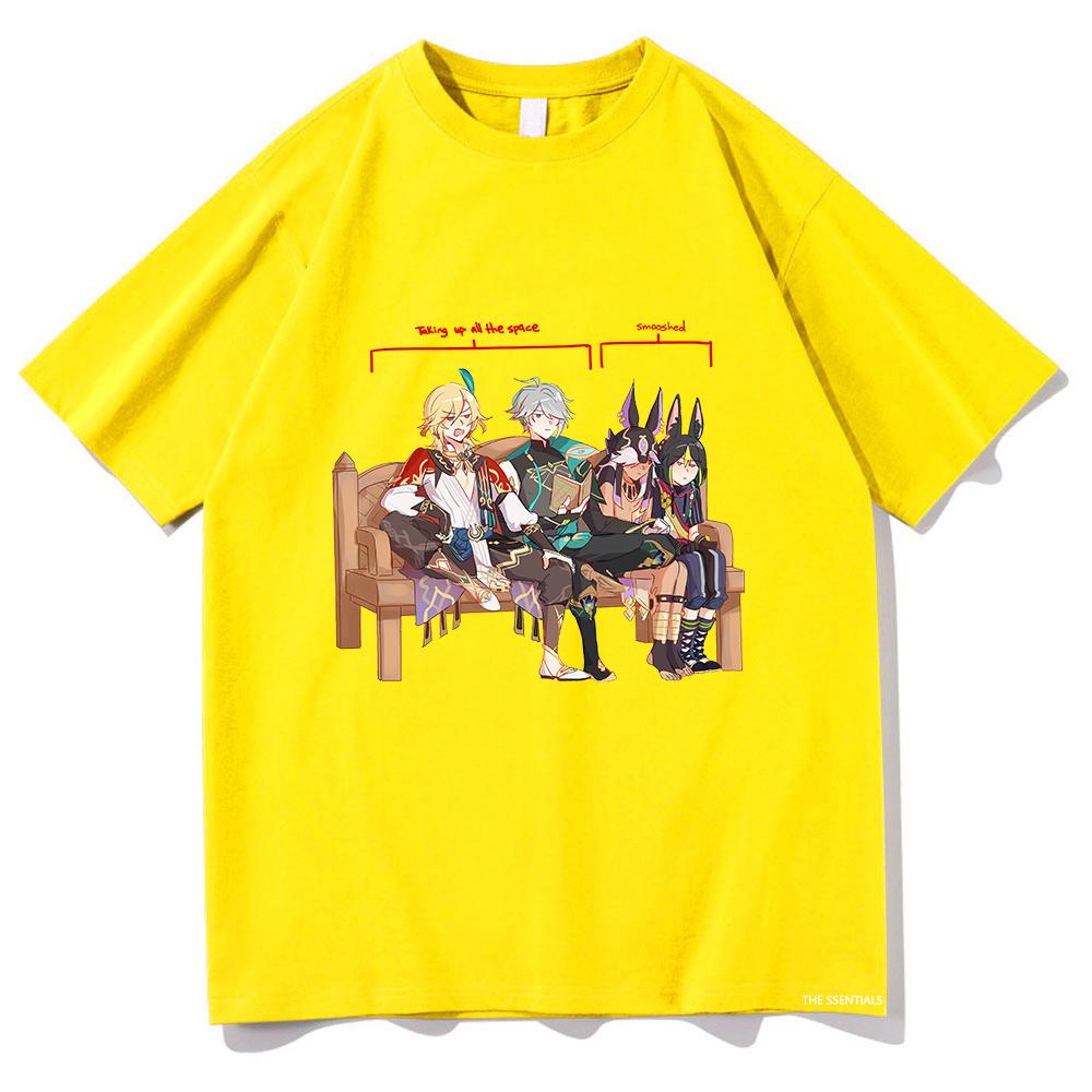 Genshin Impact Kaveh Alhaitham Cyno Tighnari T Shirt UnisexWomen Harajuku Aesthetic Clothes Graphic Tshirts Cartoon Cotton Tees S