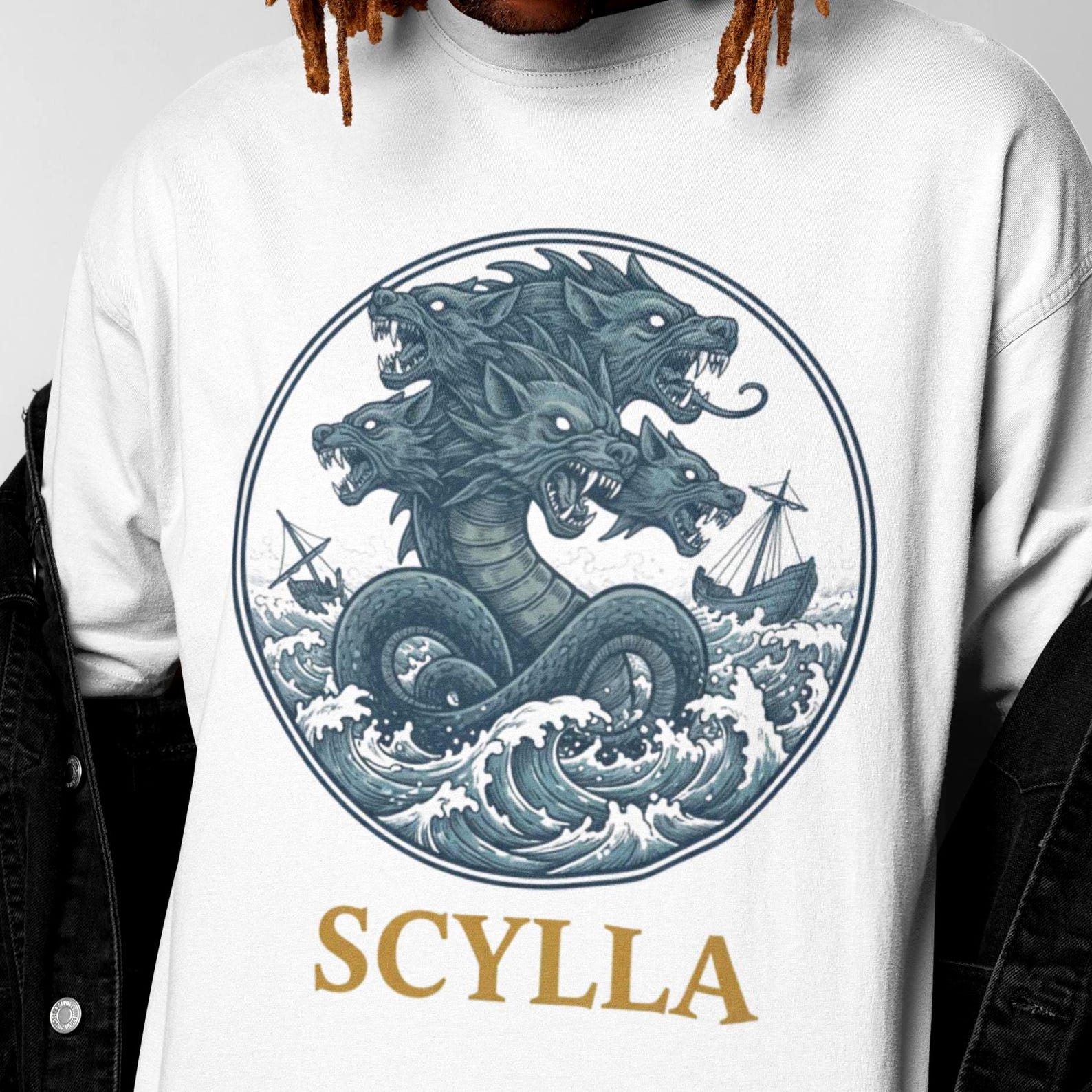 Scylla T-Shirt | Greek Mythology | Vintage Greek God Tee 4XL