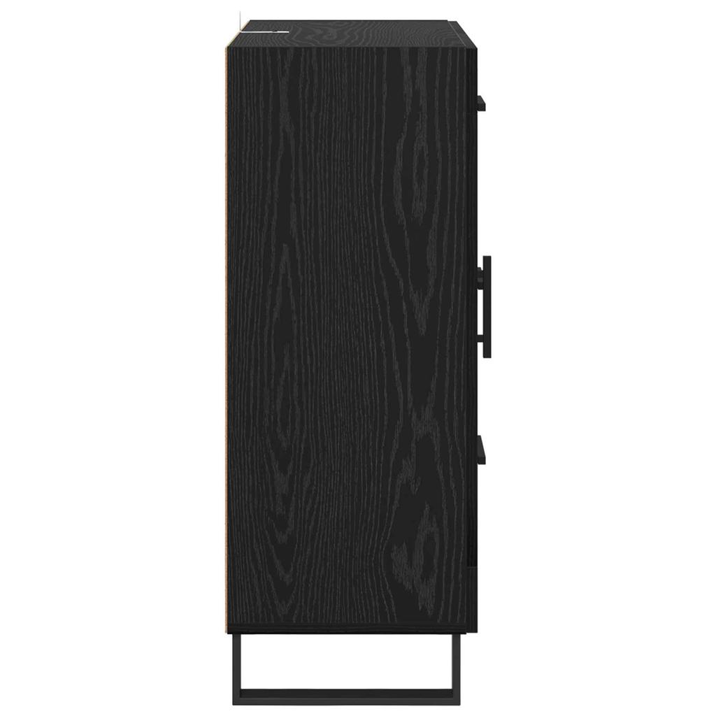 Sideboard with Drawers Black Oak Effect 69.5 x 34 x 90 cm