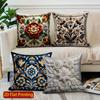 2D Floral Embroidered Pattern Decorative Cushion Covers Pattern Cushion Cover Suitable For Sofa Bedroom Car Pillow Cover
