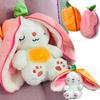 30cm Sleeping Light Doll Kid Birthday Gift Baby Music Strawberry Carrot Rabbit Plush Toys Stuffed Creative Into Bunny Transform
