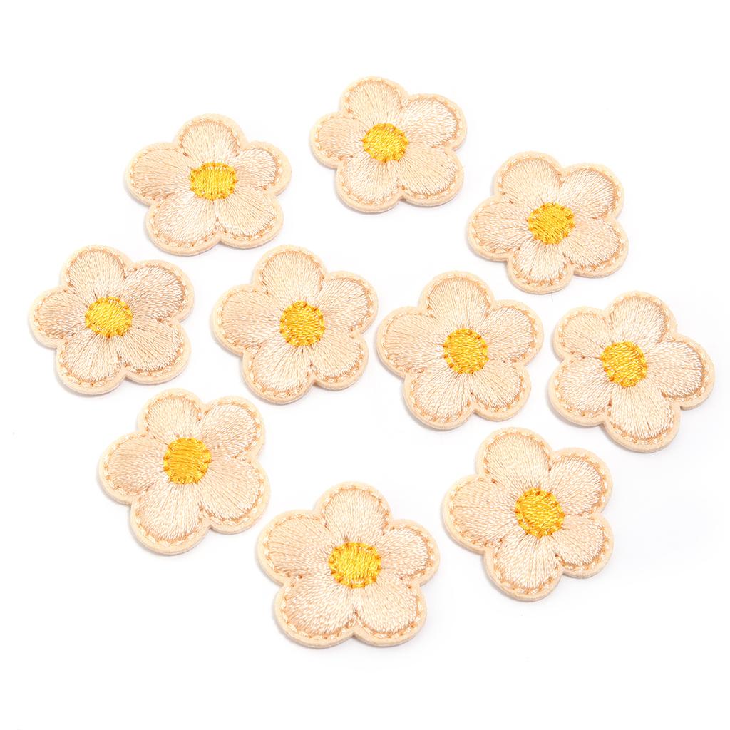 10Pcs Mini Flower Appliques Colorful Embroidery Cloth Patches Sticker DIY Crafts Clothing Headwear Dress Bags Sewing Accessories