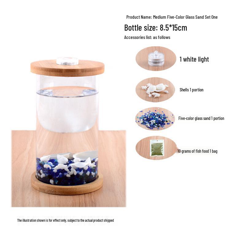 Eco-Friendly Mini Fish Micro-Landscape Aquarium: No-Water-Change Desktop Tank for Betta Fish