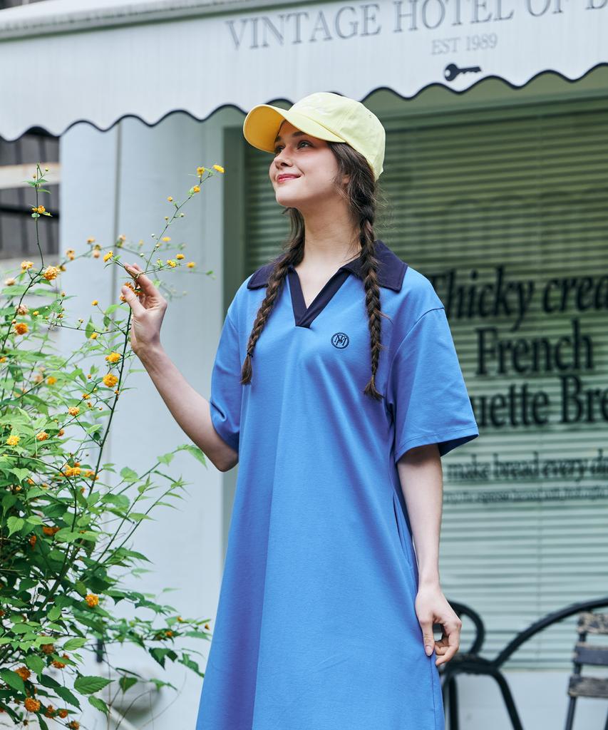 Metapeo Met Lovely Summer Collared Dress Blue