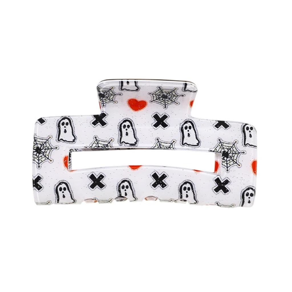 Halloween Dark Elements Imitation Acetate Hairpin T Print Square  Grip Clip