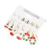 6 Pair Christmas Earrings Set for Girls Fashionable Lightweight Alloy Christmas Tree Earrings for