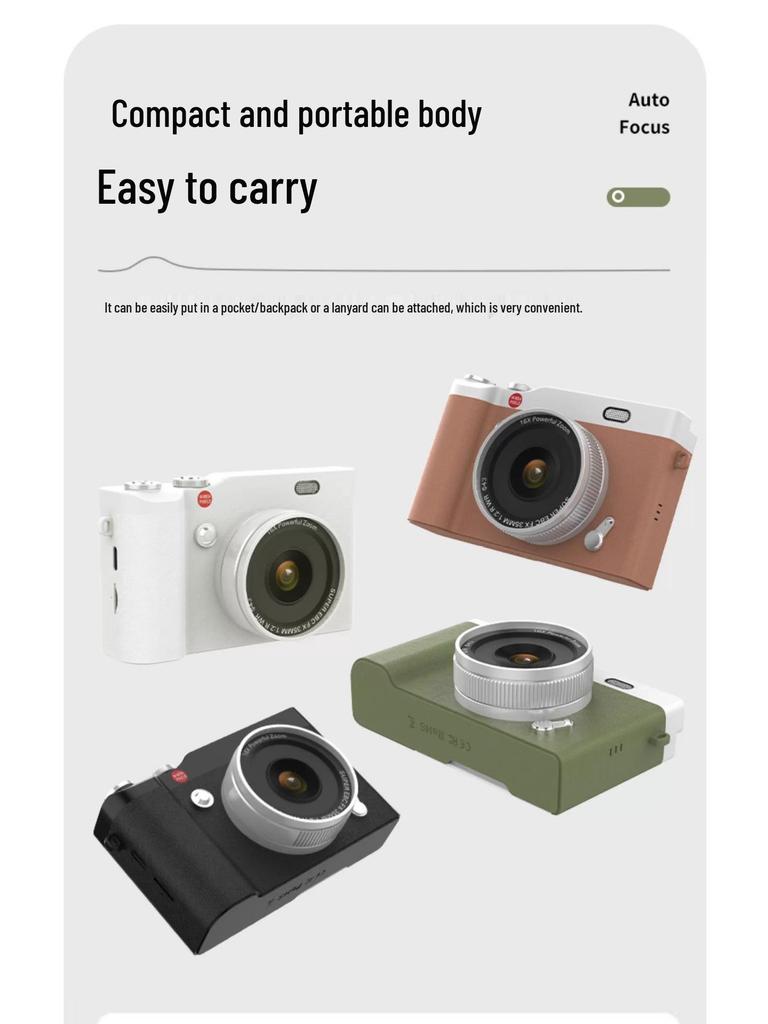 Retro CCD HD výklopný displej 4K DSLR s duálním fotoaparátem a přisvětlením