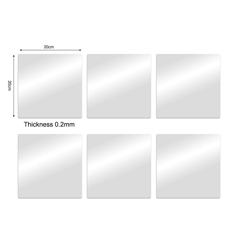 8 Stück 20X20Cm / 30X30Cm Acryl Flexible Spiegelfolien / Selbstklebende Türspiegel-Fliesen / Zuschneidbarer Wandmontierter Spiegel-Stic