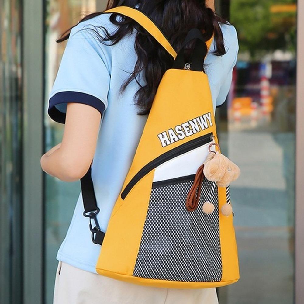 Multifunctional Triangular Backpack Large Capacity Single Daypack Cute Crossbody Bag  Girls