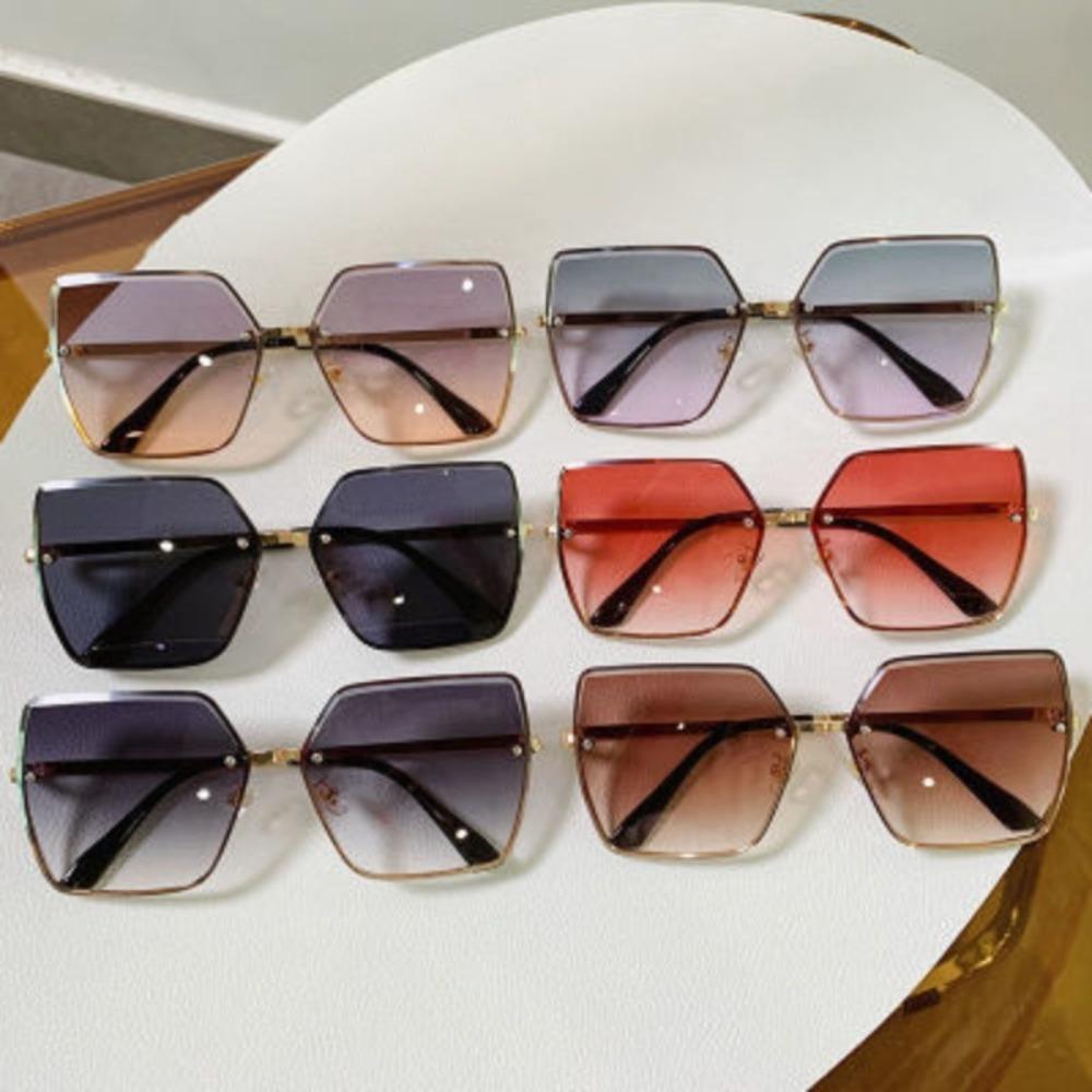 Metal Sunglasses Stylish Large Frame Women's Sunglassesnap Sun-shade Glasses Ins Sunglasses