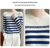 Women's Striped Crew Neck Wool Sweater - Autumn/Winter Loose-Fit Cashmere Knit