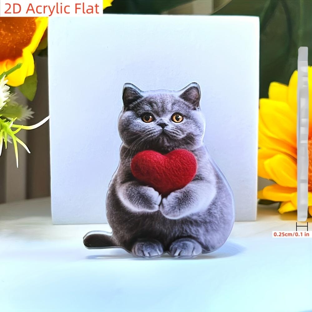 2D Acrylic Flat Cat Design Automobile Air Freshener Odorless Automobile Aromatherapy Diffuser, Decorative Car Interior Design Accessories