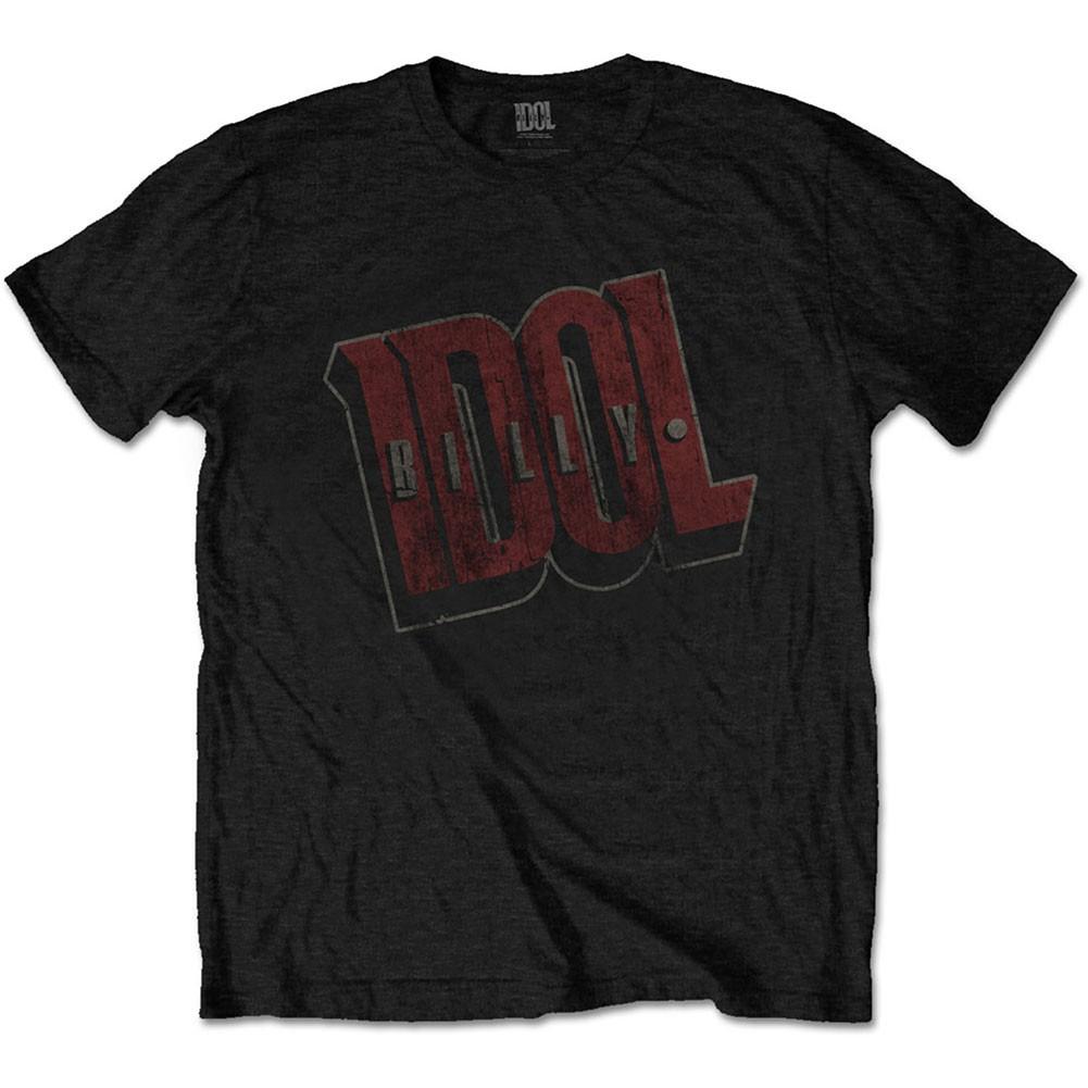 Men s Billy Idol Vintage Logo Slim Fit T-shirt Small Black XXXXL