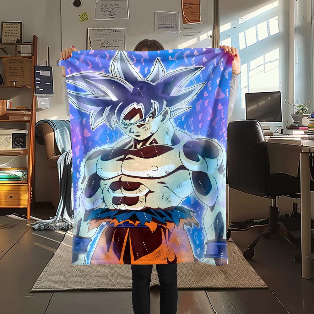 Dragon Ball Character Print Flannel Blanket High Quality Comfortable for All Seasons Home Decor Warmth and Comfort Perfect for Christmas Gifts