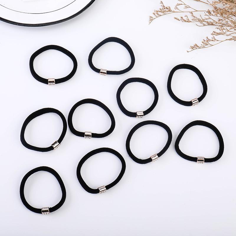 

Женская эластичная черная повязка на голову и резинка для волос с кожаной отделкой