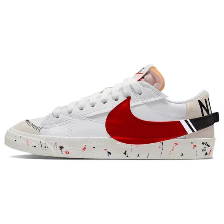 Nike Blazer Jumbo Low top Skateboard Shoes Women's White Red Black DQ1470-101(Team56-)