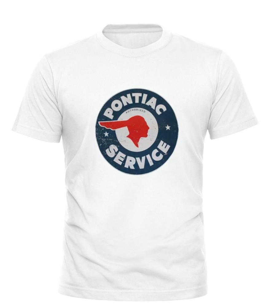 Pontiac Service Distressed Logo TShirt Black White T Shirt All Sizes Unisex T-Shirt XL