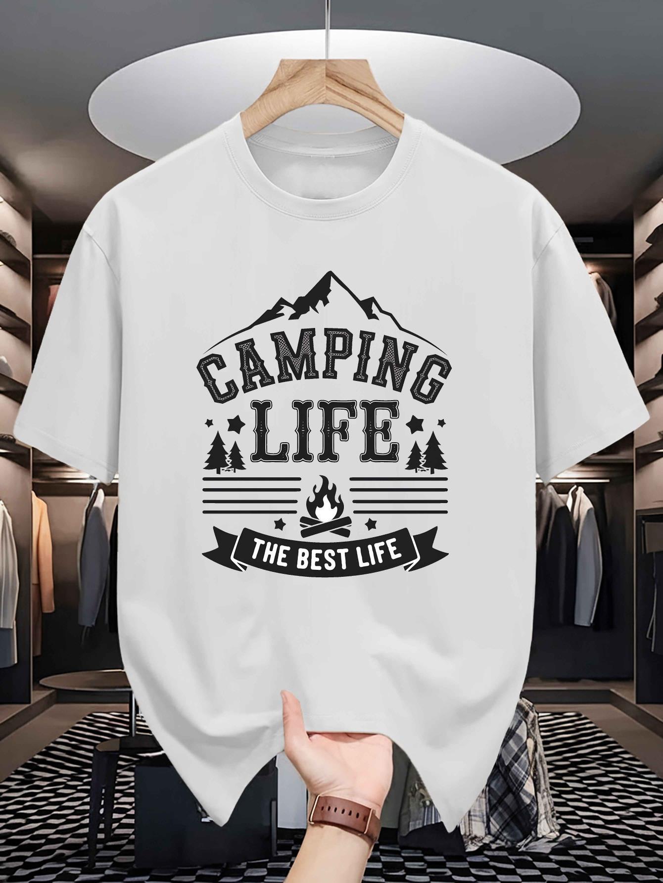 White T-shirt - Camping Life Outdoor Enthusiast Tee S