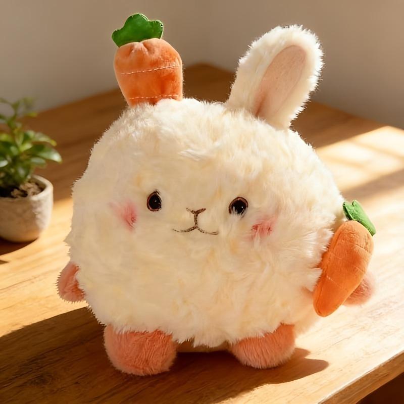 Kawaii Fluffy Bunny Plush Toy Cute Soft Carrot Rabbit Plushie Doll Children Sleep Companion Doll for Adult Gifts Home Decor
