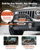 Electric Winch, 5400 kg Load Capacity, 12V DC Truck Winch with 9.1 mm x 23 m Synthetic Rope, Wireless & Wired Remote Control, IP55 Waterproof for