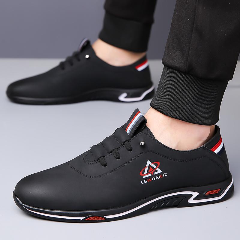 Men Casual Leather Shoes Versatile Wear-Resistant Men'S Shoes New Leather Breathable Anti-Slip Men'S Leather Casual Shoes
