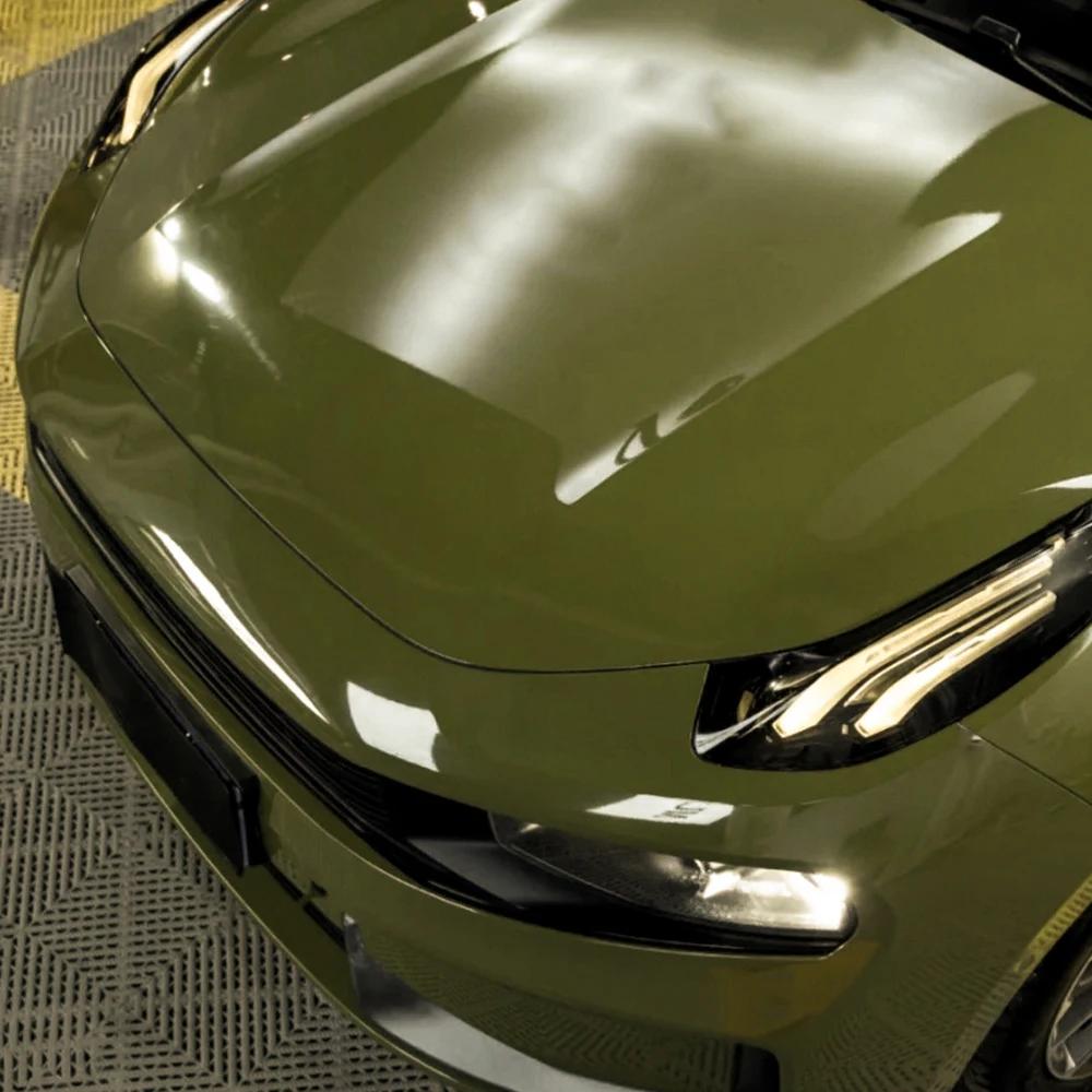 

Crystal Combat Green Car Wrapping Film Auto Sticker PET Decals Bubble Free Vinyl Film Car Accessories Exterior Decoration 10x152cm
