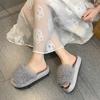 Fashion 2025 New Women's Plush Slippers Fashion Fluffy Light Flip Flops Home Open Toes Living Room Shoes Fashion Sexy Slides