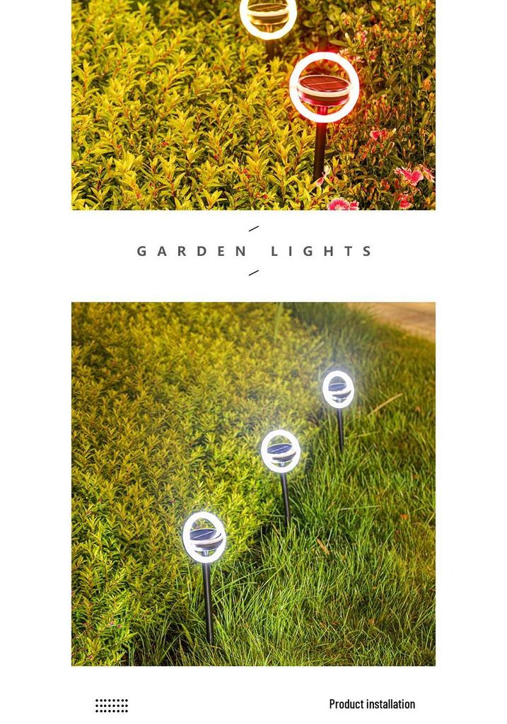 Waterproof Solar Garden Lights: Outdoor Courtyard, Lawn, Flower Bed Decoration with Ground Stake & Sensor