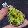 Swiss Green Opal Gemstone Handmade 925 Sterling Silver Pendant 2.48" D4K77