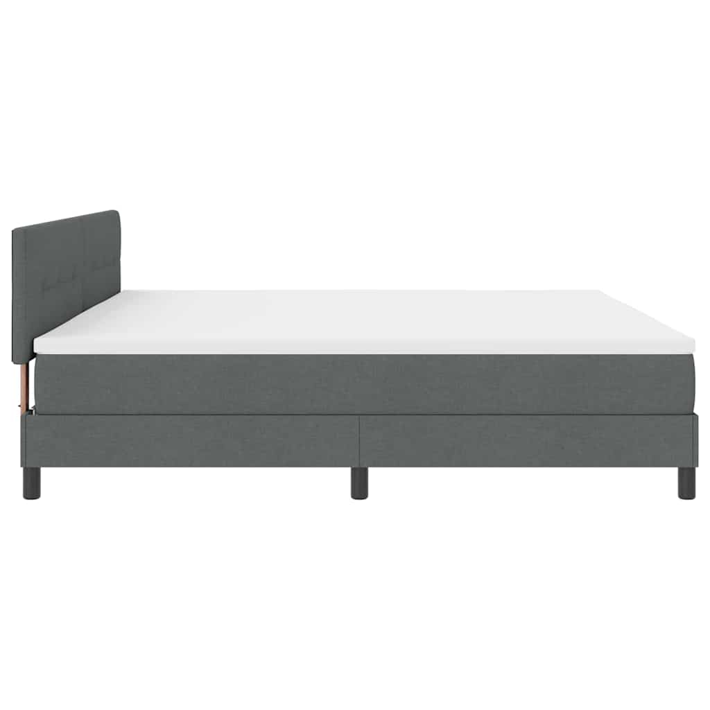 Boxspring Bed with Headboard Dark Gray 200 X 200 Cm Fabric