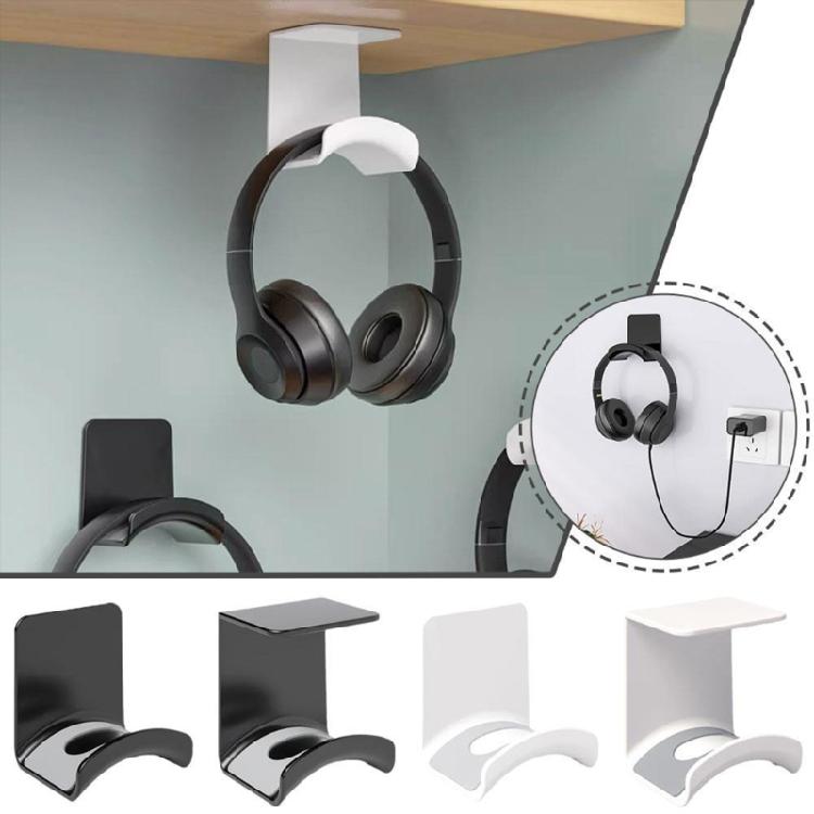 Headphone Rack Under Desk/Wall Mounting Solution Elegant Display Shelf Game Controllers Organiser Stand Hanging Hook