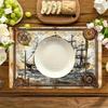 4pcs Set of Nautical Themed Placemats, Perfect for Dining and Coffee Tables, Home Decor & Kitchen Restaurant Party Decoration, Tableware 12x18 Inches
