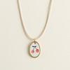 Roestvrijstalen Konijn Hanger Ketting Met Bloemenprints Voor Casual Vrouwen Zomer
