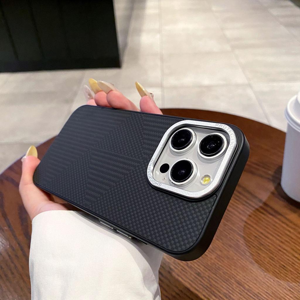 Applicable To IPhone16proMax Kevlar Magnetic Phone Case Apple 15 Fiber Anti Fall 14 Protective Case