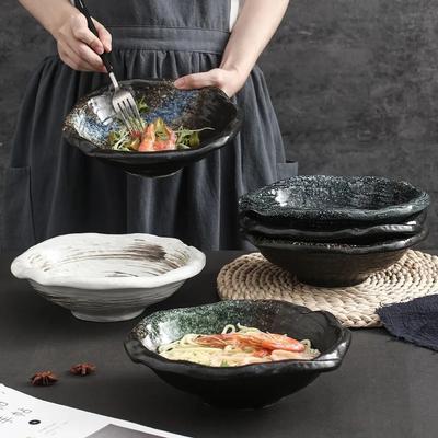 Ceramic Shaped Bowl Household Ramen Bowl Large Soup Bowl Instant Noodles Fruit Salad  Net Red Tableware Set Personality
