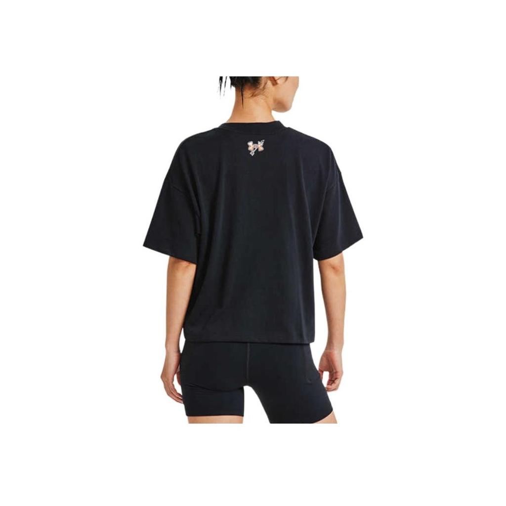 Under Armour Loose Fit Graphic Print Training T-Shirt Women Tops Black 1379949-001